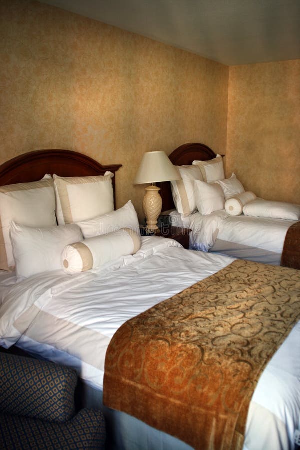 Double Beds stock photo. Image of room, head, bedspread 5326348