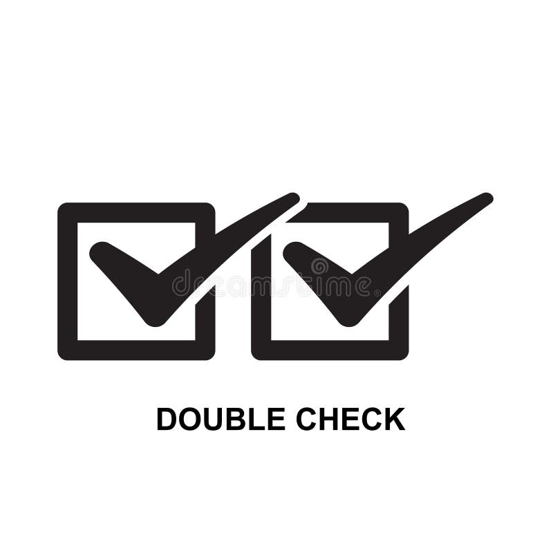 DOUBLE CHECK concept stock illustration. Illustration of cash - 150100068