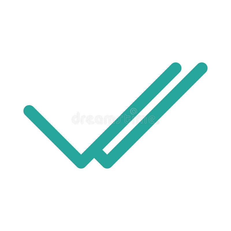 Double check sign black and white vector outline icon receive or done  3030976 Vector Art at Vecteezy