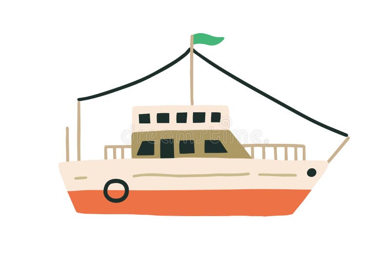 Flag Fishing Boat Icon, Outline Style Stock Vector - Illustration of  isolated, beautiful: 199667575