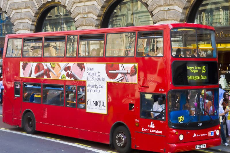 Double decker bus stock photo