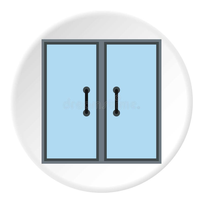 Double Door Icon, Flat Style Stock Vector - Illustration of front