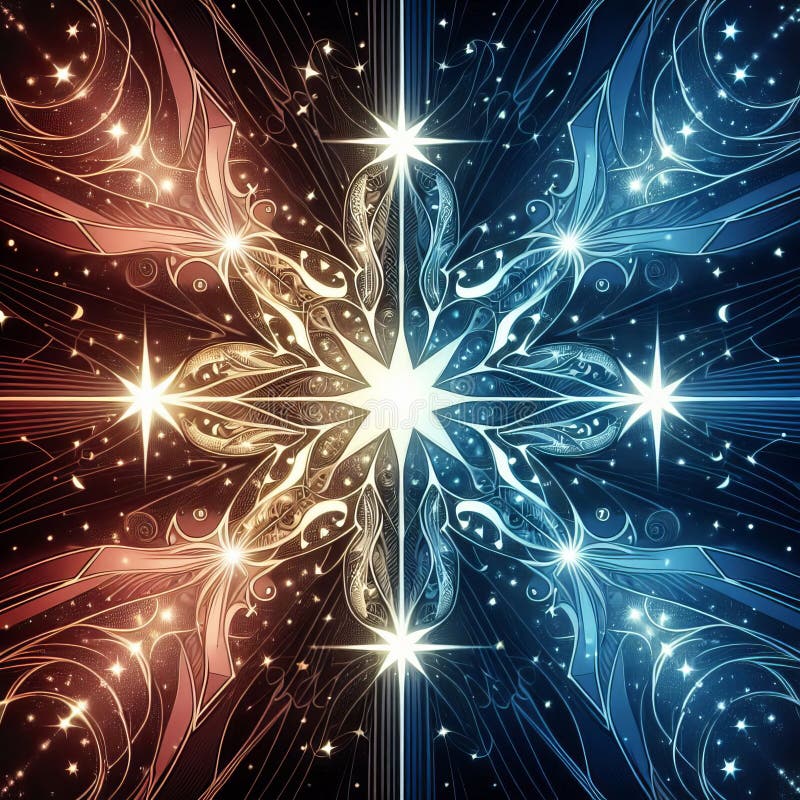 Double Edge Lighting Stars â€“ Stars appear with dual outlines o stock illustration