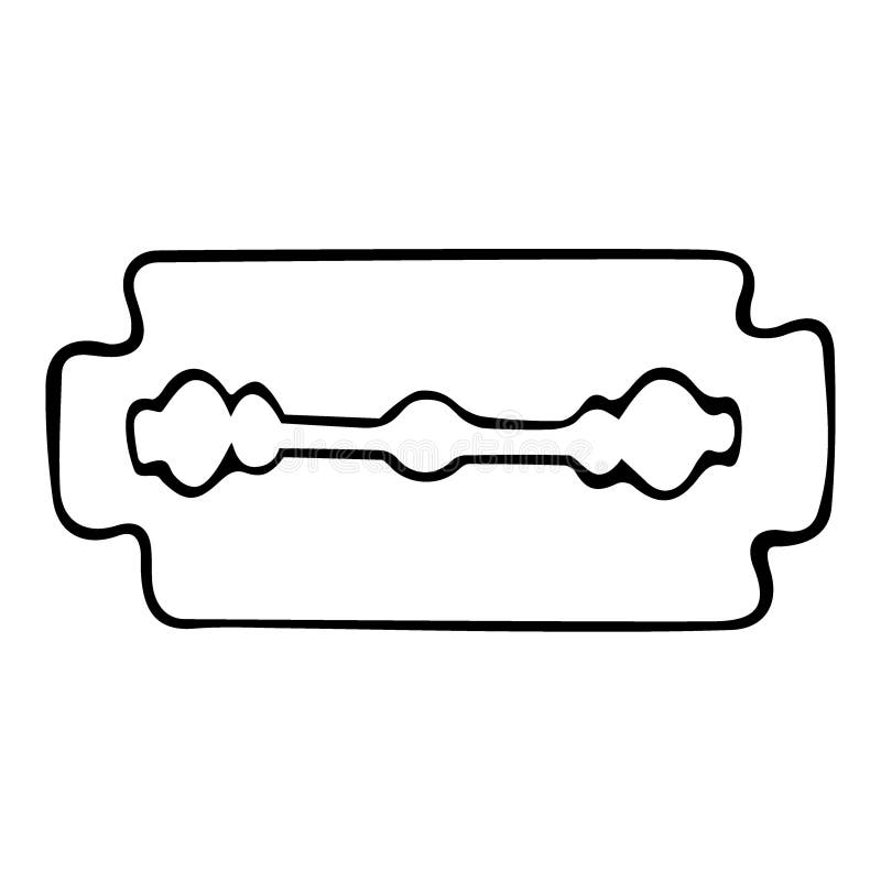 Double Edge Razor Blade Hand Drawn royalty free illustration