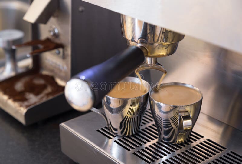 Making espresso stock image. Image of closeup, piston 36518861