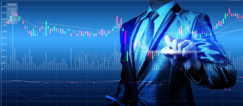 Double exposure of businessman with stock market chart, business concept. Double exposure of businessman with stock market chart, business concept