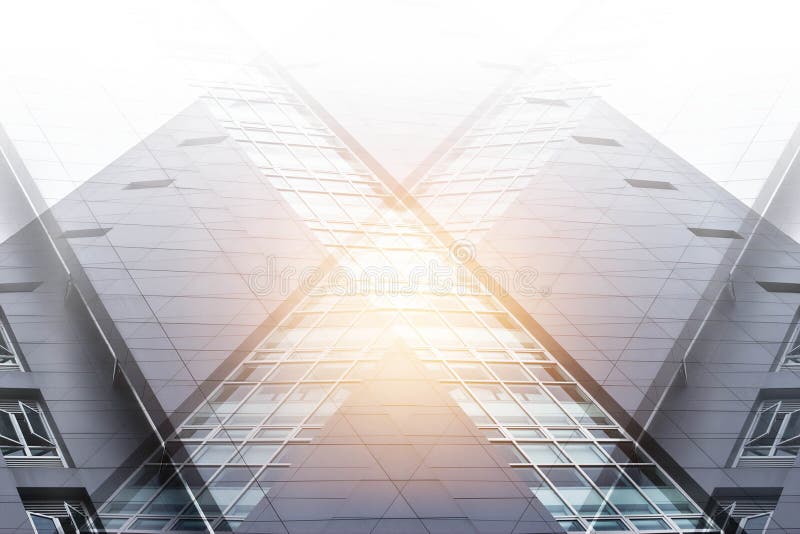 Double exposure, abstract modern office building stock image Double exposure, abstract modern office building stock image