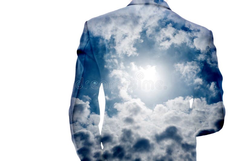 Double exposure of businessman royalty free stock photos