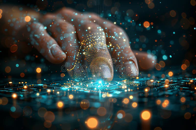 Double exposure of hands using digital device with forex graph illustrating financial market trends vector illustration