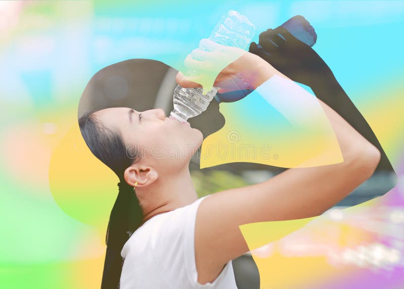 https://thumbs.dreamstime.com/b/double-exposure-thirsty-woman-drinking-water-against-colorful-double-exposure-thirsty-woman-drinking-water-113699784.jpg