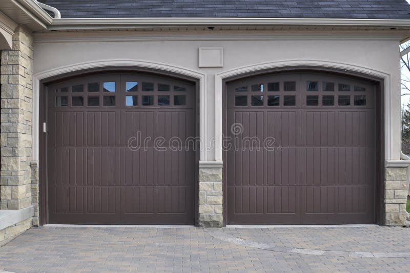 New House With A Double Garage Stock Image Image Of Windows Driveway