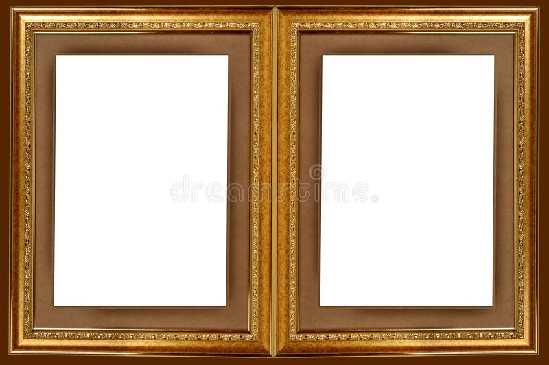 Double gold picture frame stock image. Image of place 59158185