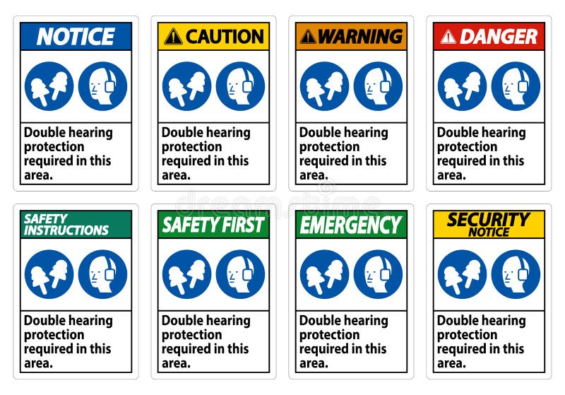 Double Hearing Protection Required in this Area with Ear Muffs & Ear