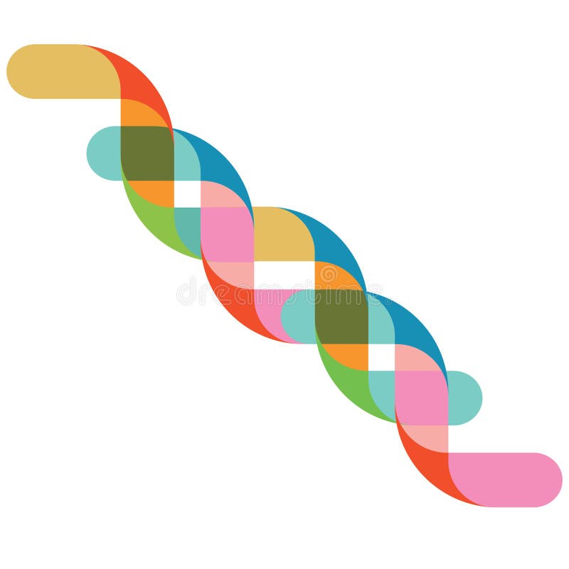Double helix of DNA in color