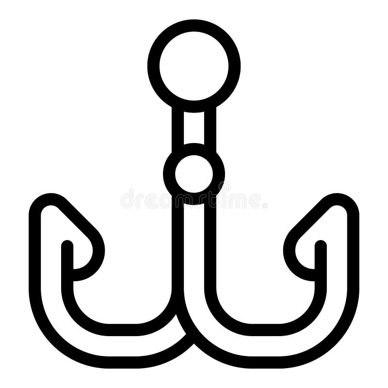 Download Double Hook Icon, Outline Style Stock Vector ...