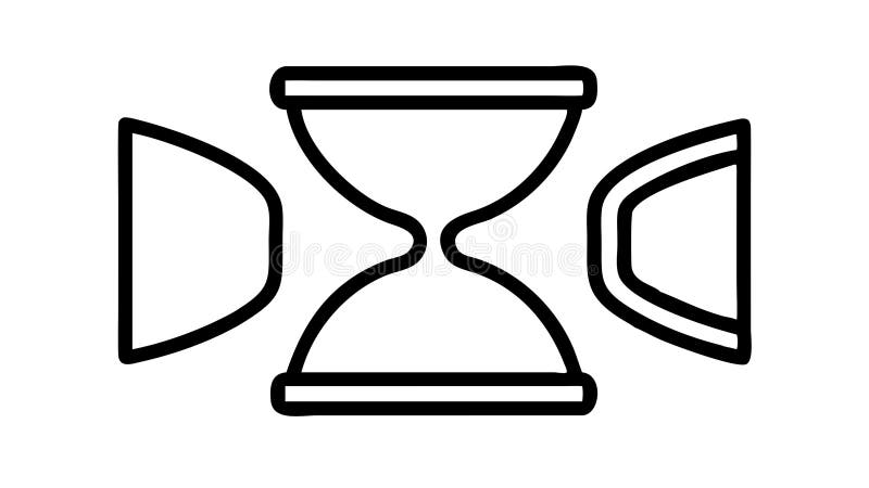 Double hourglass, time warp, parallel time, duality vector design Generative AI royalty free illustration