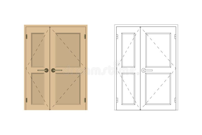 Double leaf door. stock vector. Illustration of home 171526630