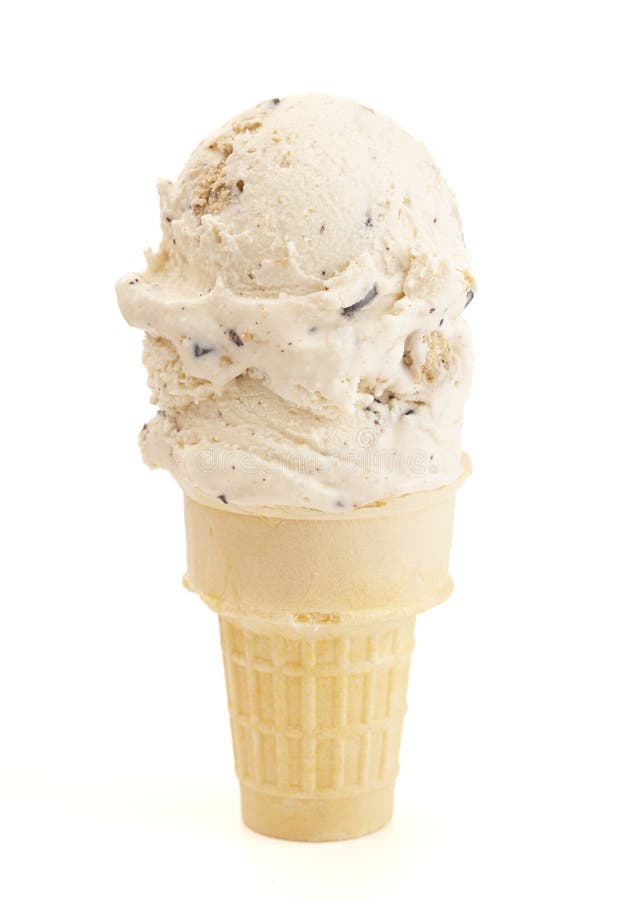 Double Scoop Chocolate Chip Cookie Dough Ice Cream on a White