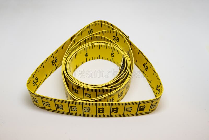 Double Sided Yellow Tape Measure Stock Image Image of accuracy, macro