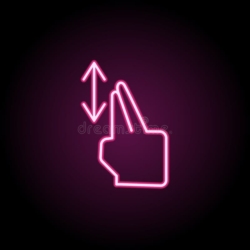 Double swipe, touch gesture neon icon. Simple thin line, outline vector of touch gesture icons for ui and ux, website or mobile vector illustration
