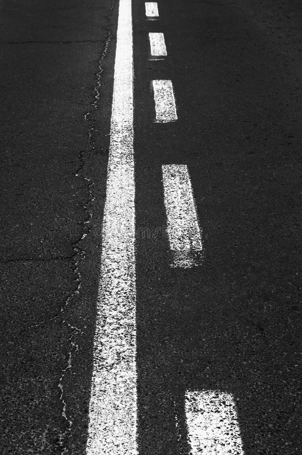 Double White Line on Asphalt Road. Stock Photo Image of abstract