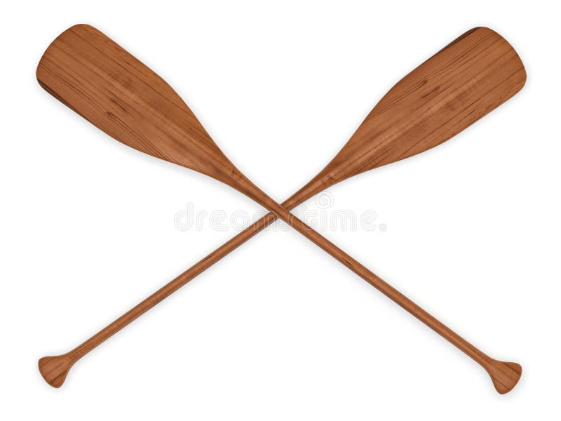 Double wooden paddles