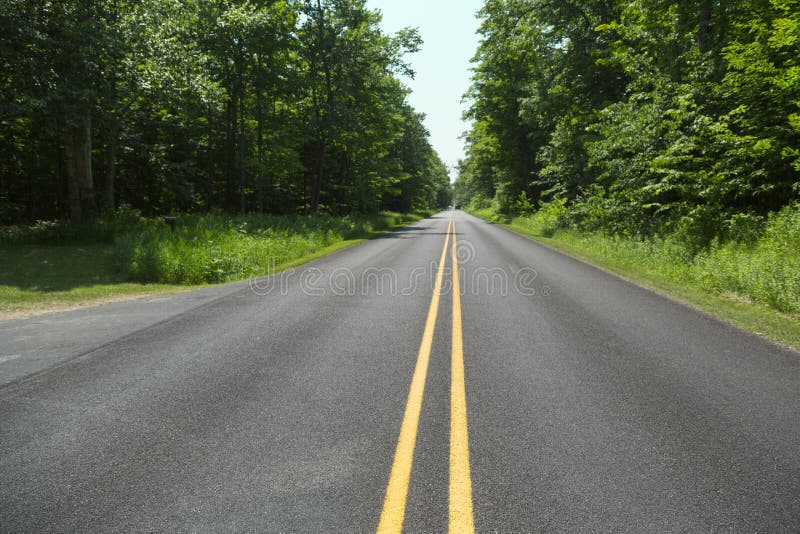 Double yellow line royalty free stock photography