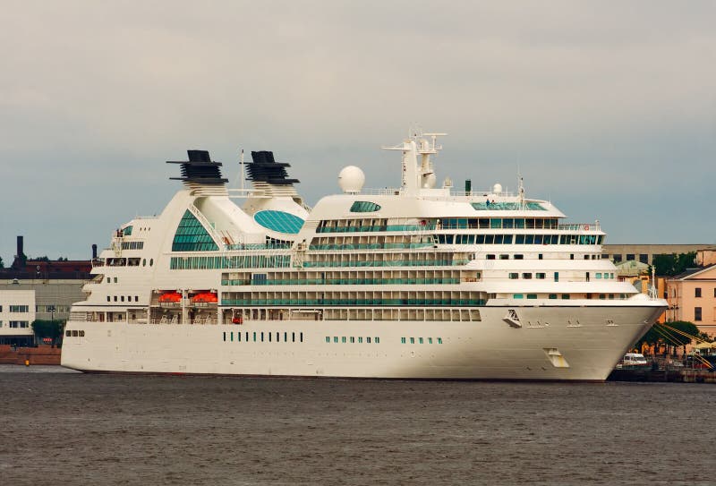 Moored cruise ship to berth quay in St. Petersburg. Moored cruise ship to berth quay in St. Petersburg