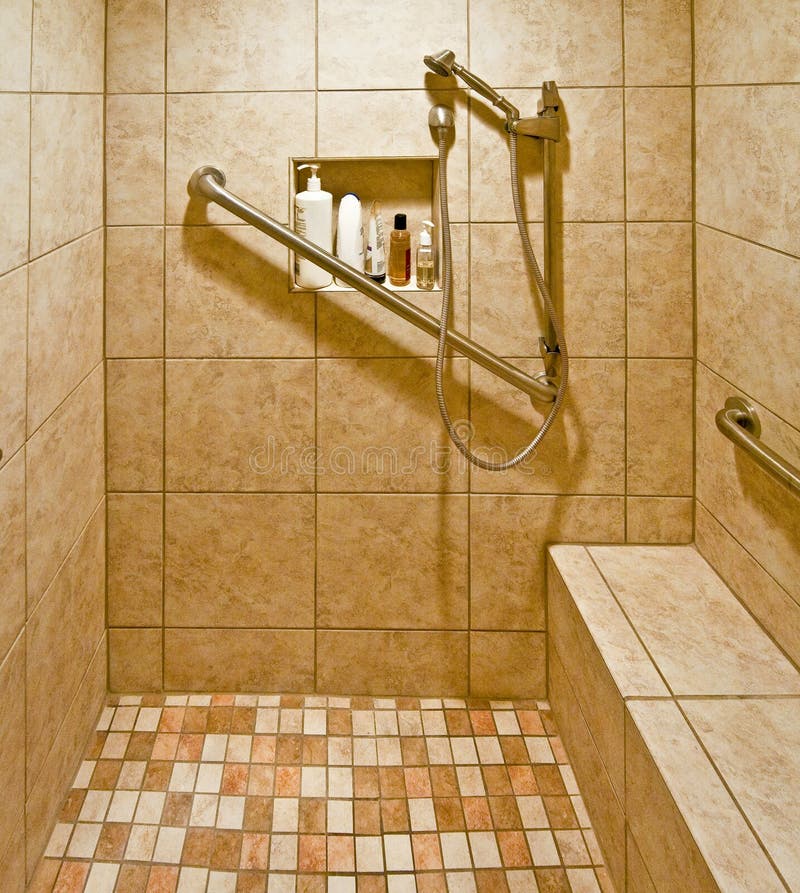Douche Accessible D'handicap Image stock Image du accessible