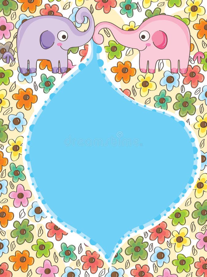 Douche de fleurs d'éléphant illustration libre de droits Douche de fleurs d'éléphant illustration libre de droits