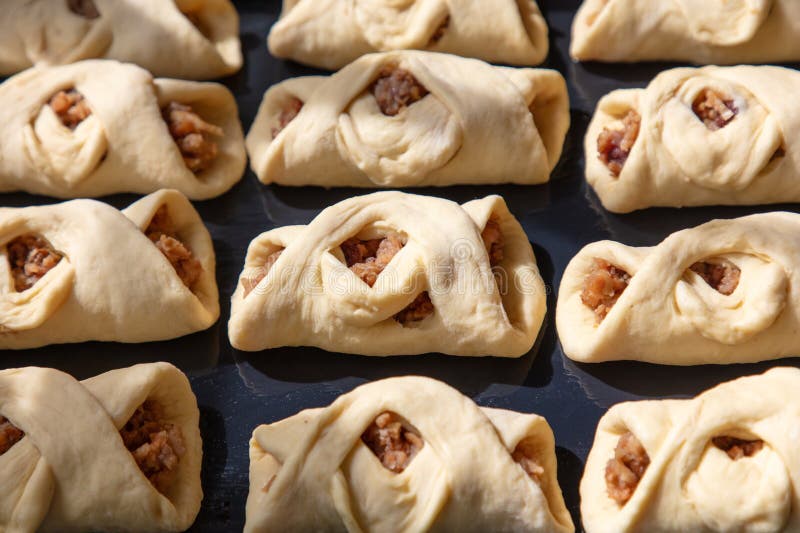 Dough Buns With Jam On A Baking Sheet Stock Image Image Of Dessert Dough Buns With Jam On A Baking Sheet Stock Image Image Of Dessert
