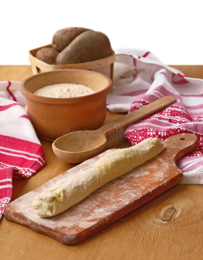 A Dough for Dumplings and Ingredients for a Food. Stock Image Image