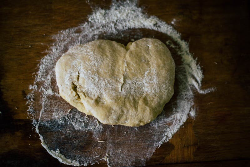 Dough with flour on the boards royalty free stock images Dough with flour on the boards royalty free stock images