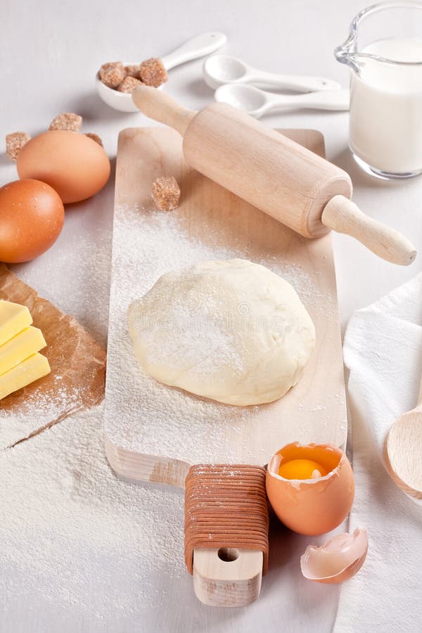 Dough preparation recipe for bread, pizza, pasta, cookies or pie ingridients