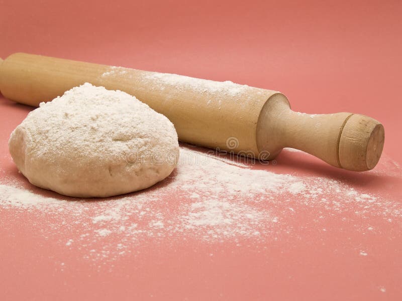 Dough with roller knead stock photo. Image of stick, homemade 22302660