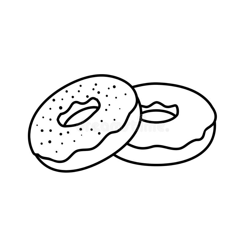 donut clip art black and white