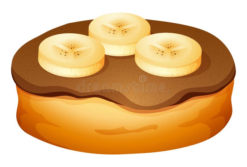 Doughnut with Chocolate and Banana Topping Stock Illustration -  Illustration of dessert, round: 59496386