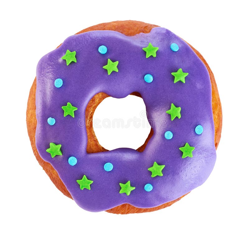 Doughnut με το χρωματισμένο λούστρο, που απομονώνεται στο άσπρο υπόβαθρο στοκ εικόνες με δικαίωμα ελεύθερης χρήσης Doughnut με το χρωματισμένο λούστρο, που απομονώνεται στο άσπρο υπόβαθρο στοκ εικόνες με δικαίωμα ελεύθερης χρήσης