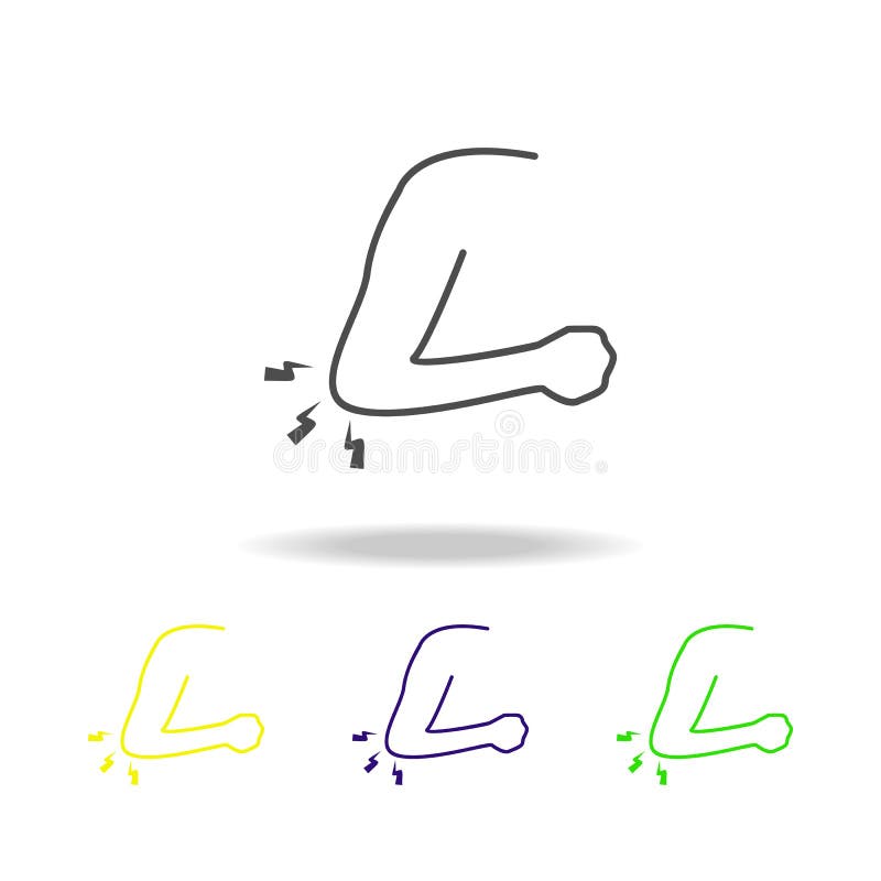 douleur dans les icônes multicolores de coude L'élément de la douleur de corps humain peut être employé pour le Web, logo, l'appl illustration de vecteur douleur dans les icônes multicolores de coude L'élément de la douleur de corps humain peut être employé pour le Web, logo, l'appl illustration de vecteur