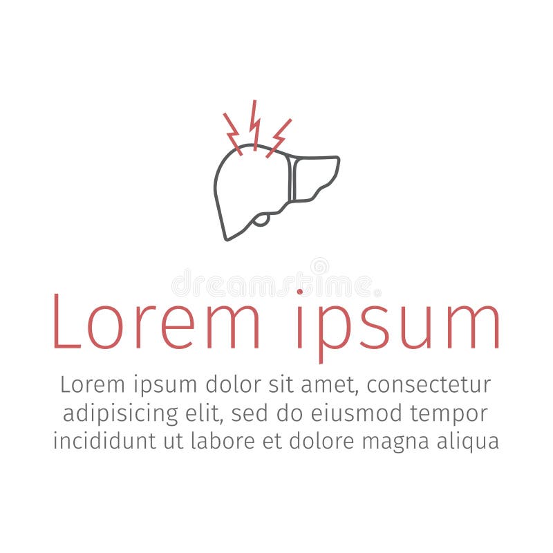 Douleur de foie Ligne icône vecteur de signe illustration de vecteur Douleur de foie Ligne icône vecteur de signe illustration de vecteur