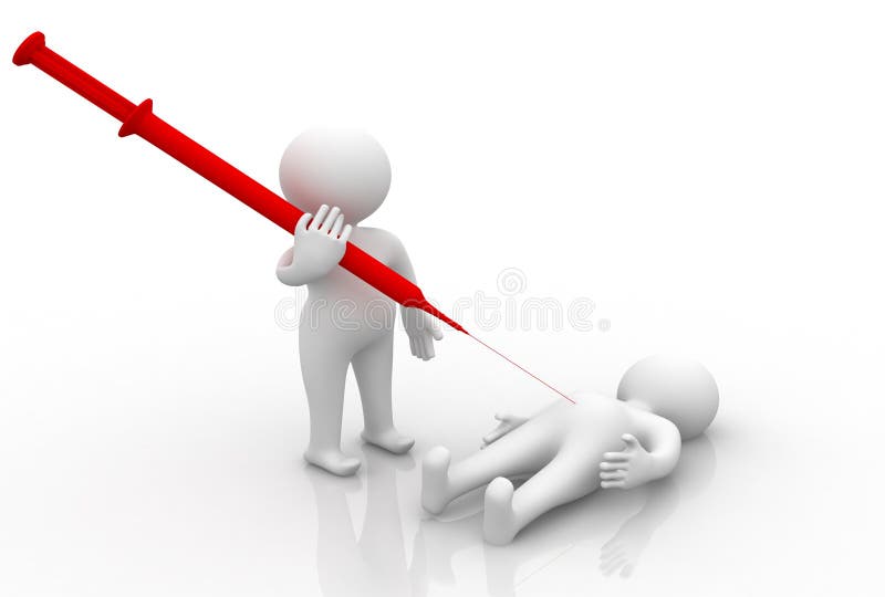 DOUTOR 3D E paciente ilustração stock DOUTOR 3D E paciente ilustração stock