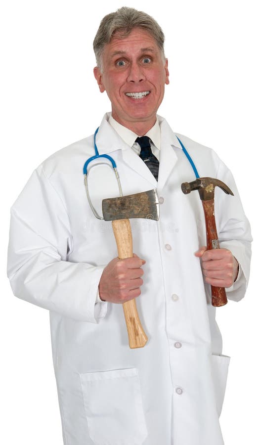 Doutor de grasnado engraçado Médico, isolado foto de stock royalty free Doutor de grasnado engraçado Médico, isolado foto de stock royalty free