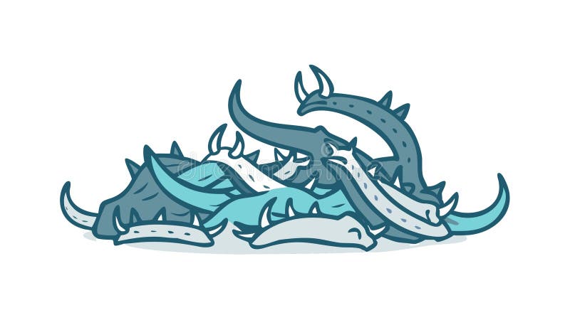 Două balansoare de apă Dragoni mitice de mare șarpe Vector de artă ilustrare vector de design Generative AI royalty free illustration