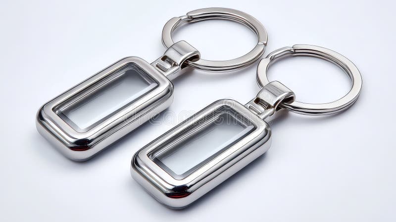 Două brelocuri metalice încuiate, cu un design durabil și inele metalice vector illustration