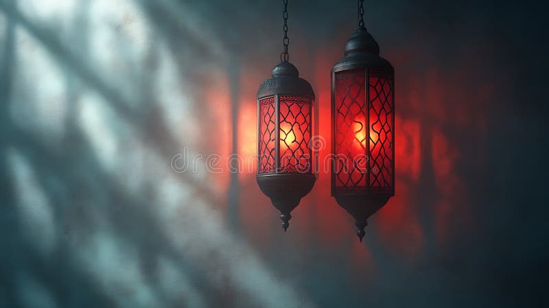 Două Felinate Luminate Ornate Atârnând Încet royalty free illustration