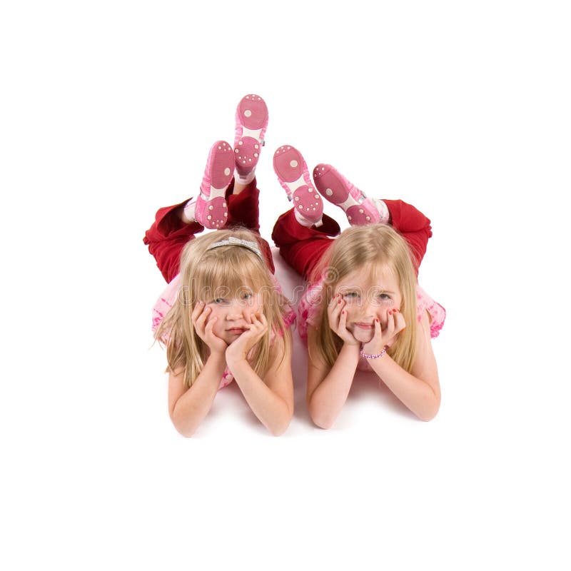 Două fetițe stock image