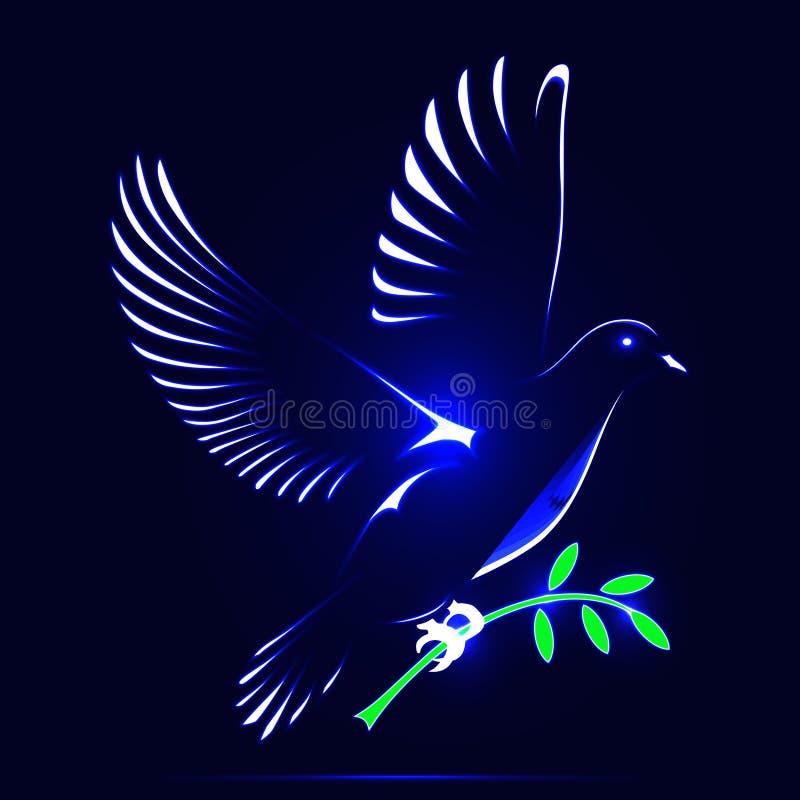 Dove Flying With A Symbol Of Religion. Bible Book. Dove Of