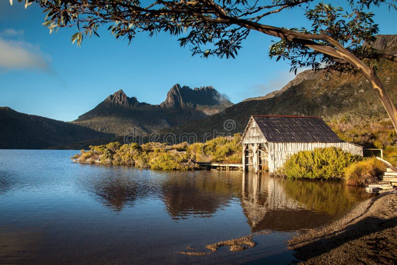 Dove Lake. Cradle Mountain. Tasmania. Australia. Stock 