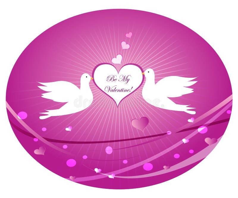 Doves in love stock vector. Illustration of style, abstract 5289981