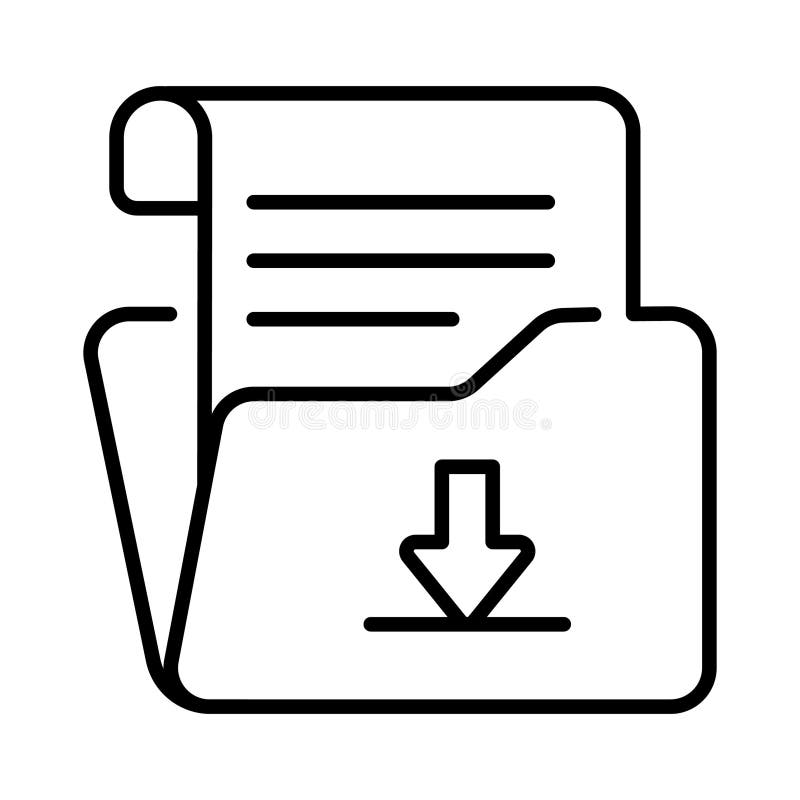 Down Arrow on File Folder Depicting Vector of File Download in Modern ...